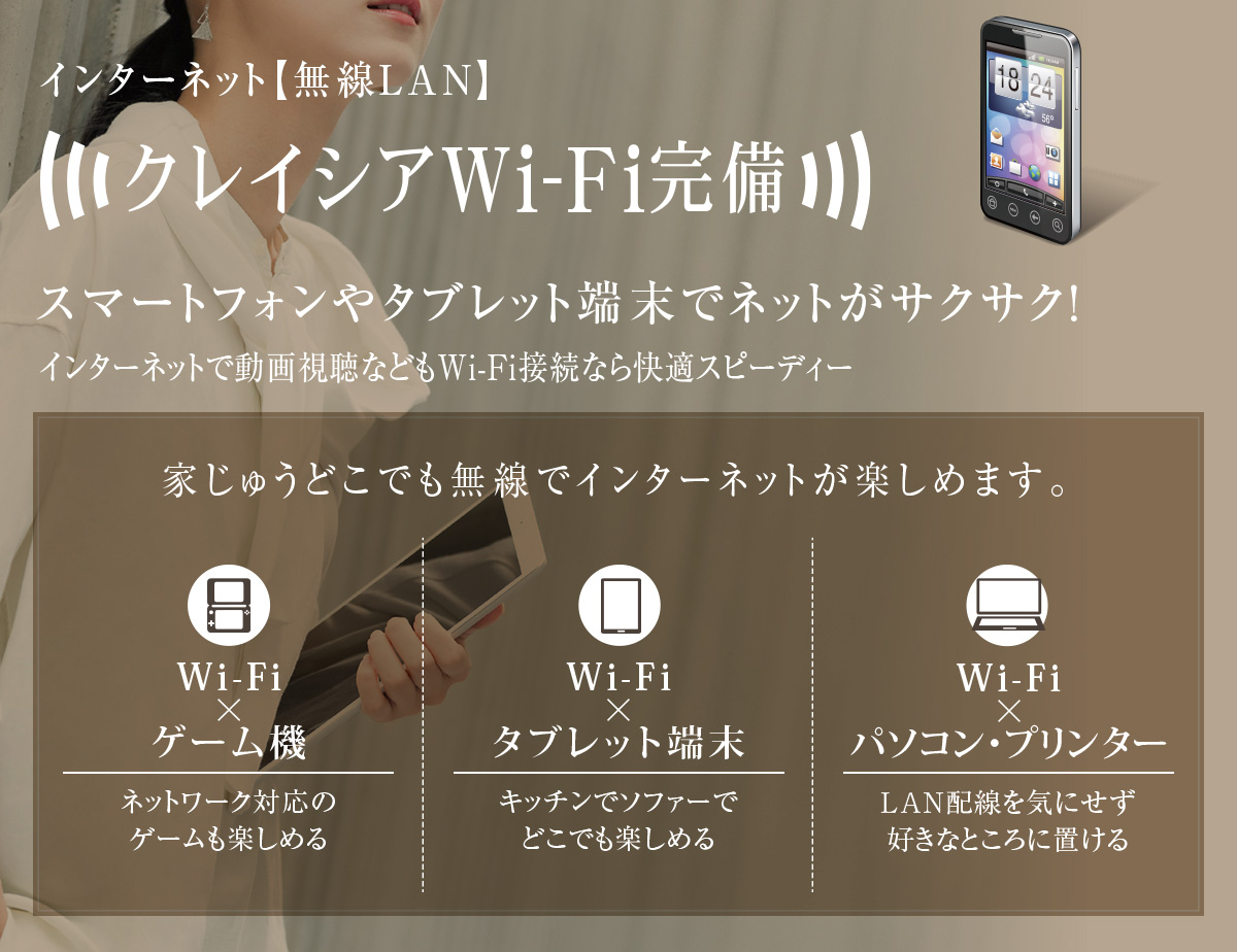 クレイシアWi-Fi完備