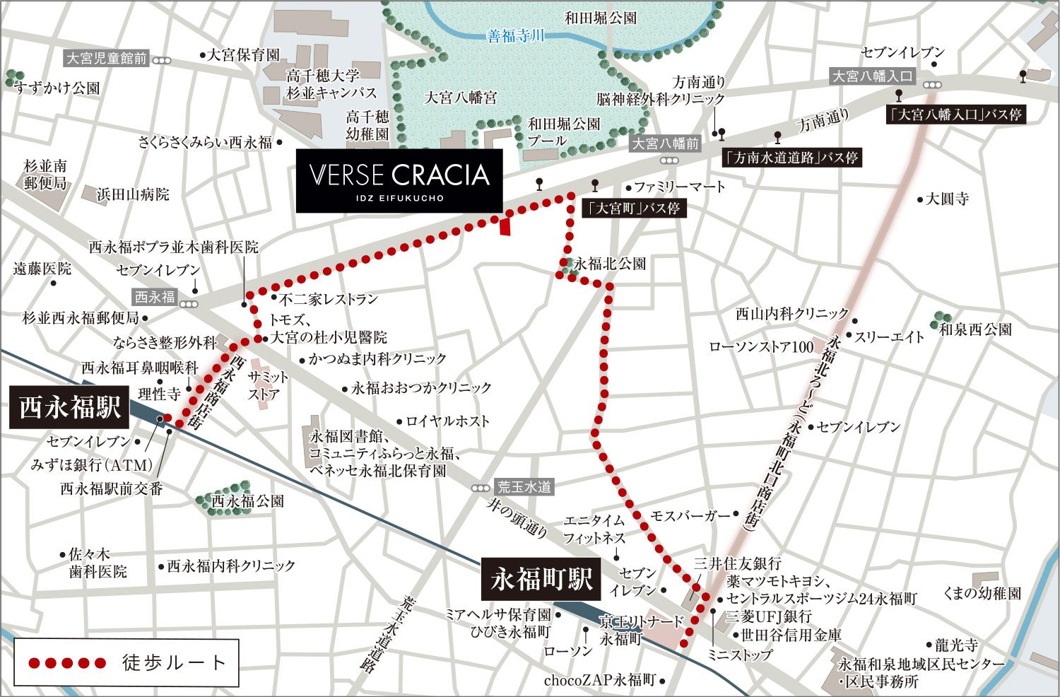ヴァースクレイシアIDZ永福町の現地案内図